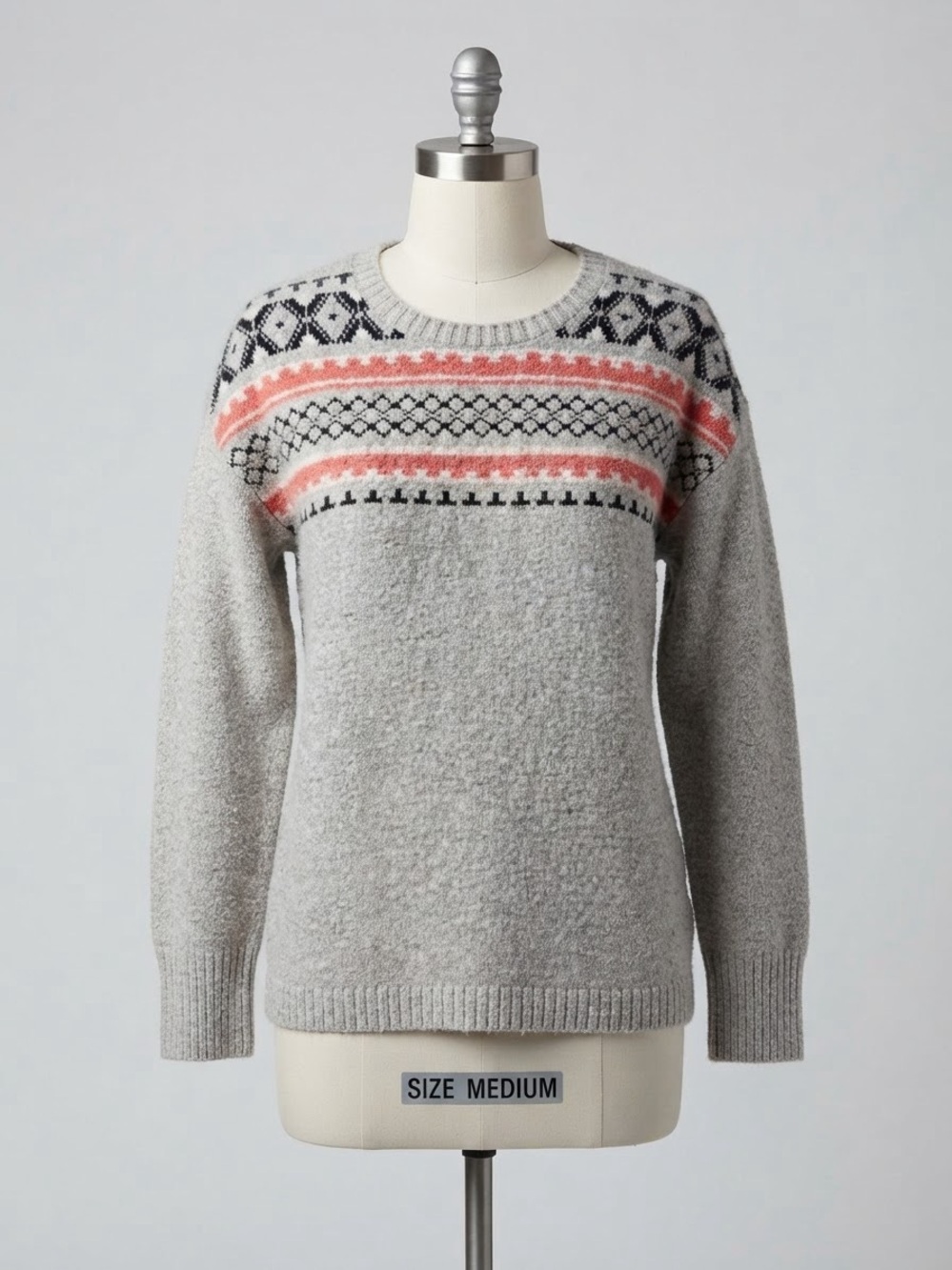 St. John's Bay Oatmeal Fair Isle Print Sweater